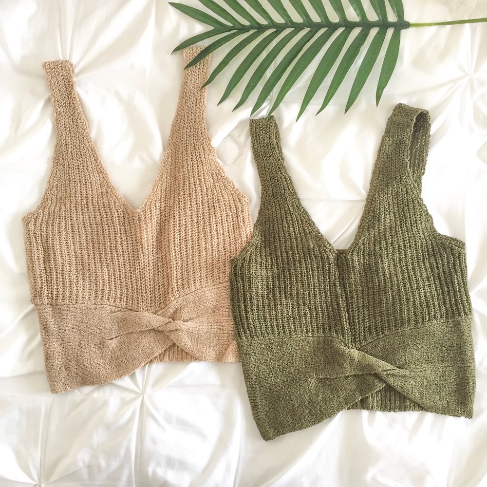 Taupe Twist Cami Crop Top - Picture 3 of 3